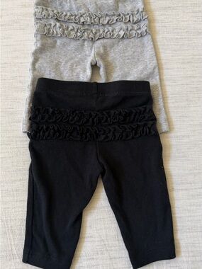 Carter's Black and Gray Ruffle Back Capri Leggings - Set of 2